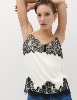 Longline Lace Insert Cami Top
