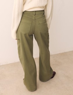 Pure Cotton Cargo Straight Leg Trousers