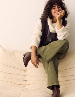 Pure Cotton Cargo Straight Leg Trousers
