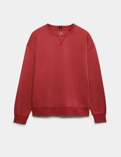 Cotton Rich Garment Dye Loungewear Sweatshirt