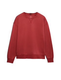 Cotton Rich Garment Dye Loungewear Sweatshirt
