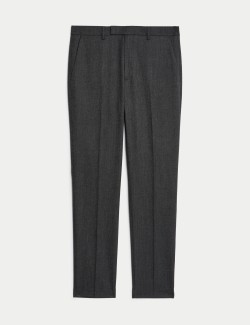 Slim Fit Flat Front Stretch Trousers