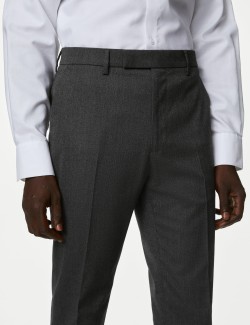 Slim Fit Flat Front Stretch Trousers