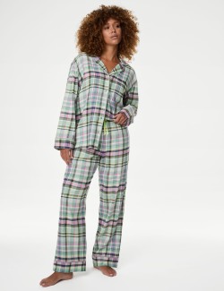 Cotton Blend Checked Pyjama Set