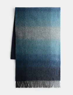Pure Merino Wool Checked Scarf