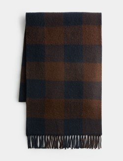 Wool Blend Checked Scarf