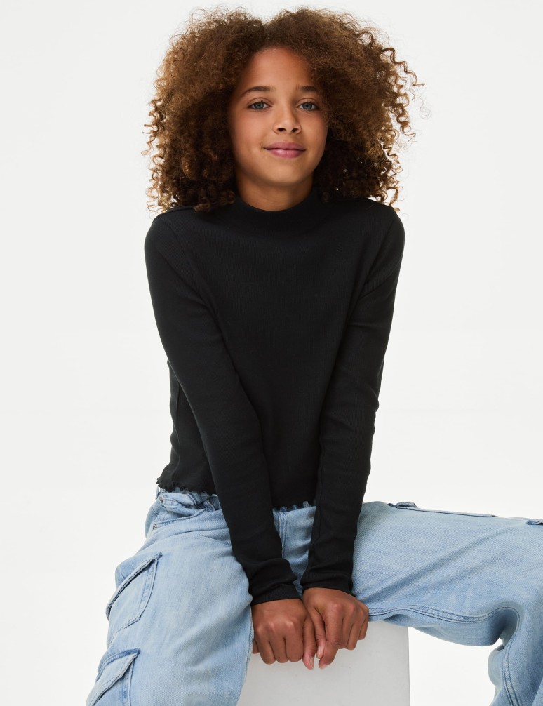 Cotton Rich Ribbed Top (6-16 Yrs)