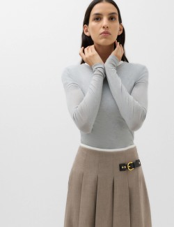 Pleated Midi Wrap Kilt