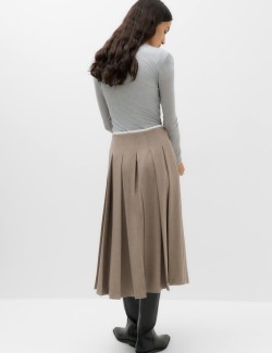 Pleated Midi Wrap Kilt