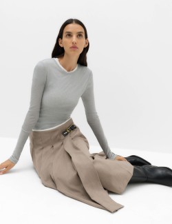 Pleated Midi Wrap Kilt
