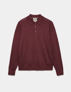 Merino Wool Rich Knitted Polo Shirt with Silk