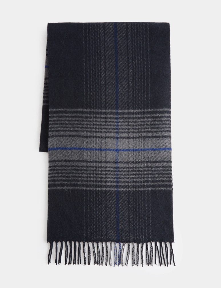 Wool Blend Checked Scarf