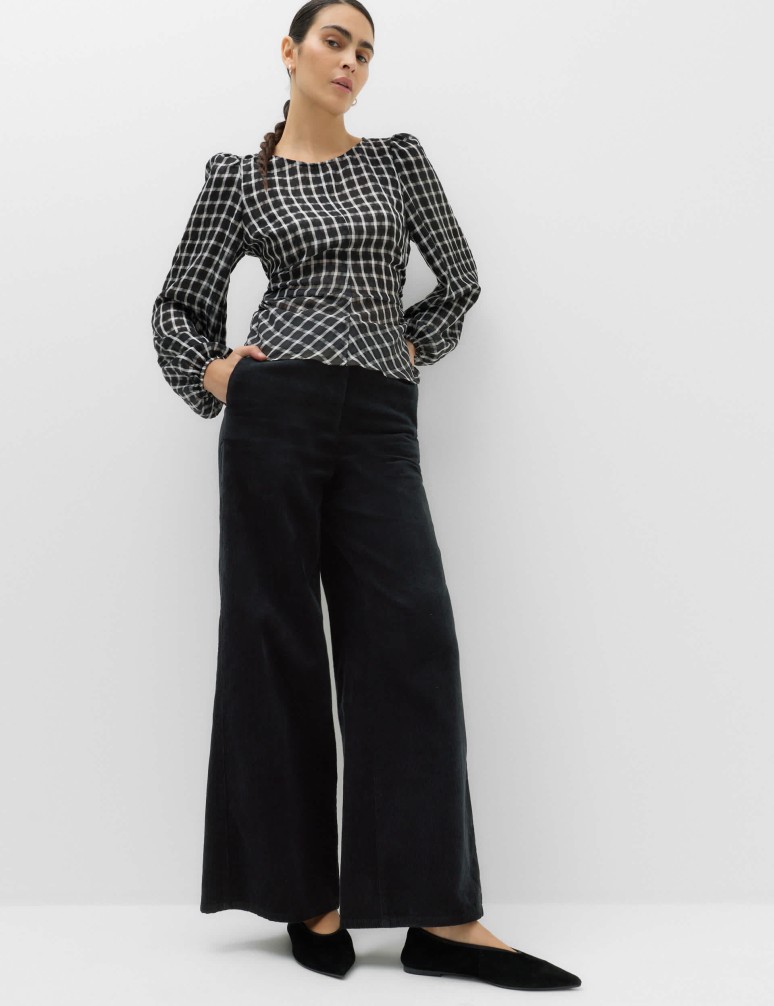 Pure Cotton Cord Wide Leg Trousers