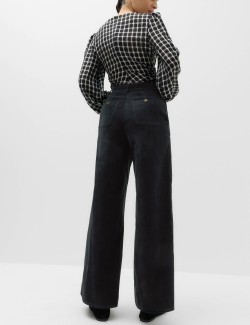 Pure Cotton Cord Wide Leg Trousers