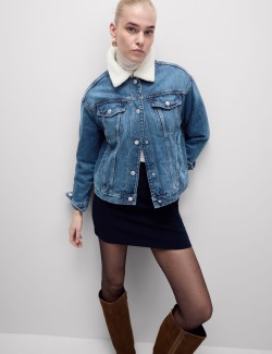 Denim Borg Lined Jacket