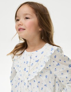 Pure Cotton Ditsy Floral Top (2-8 Yrs)