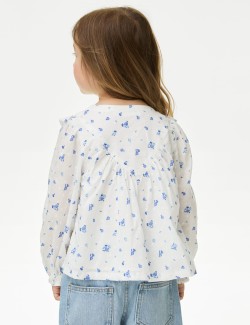 Pure Cotton Ditsy Floral Top (2-8 Yrs)