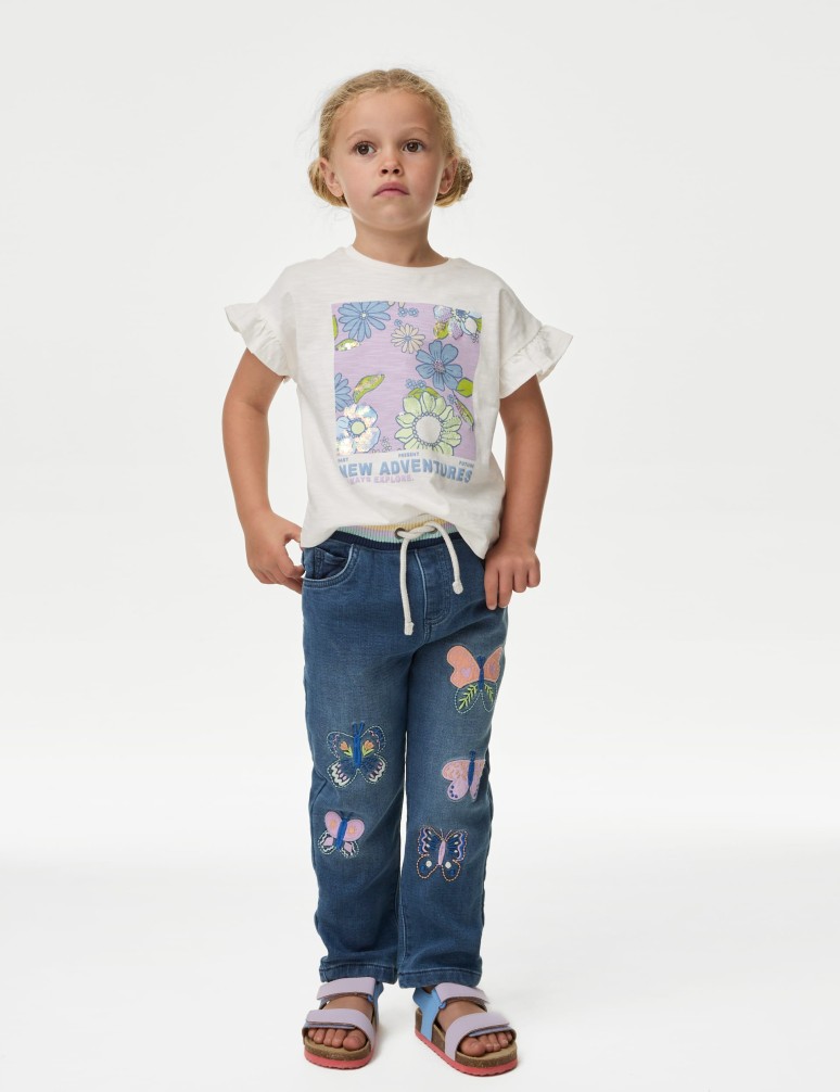 Cotton Rich Elasticated Waist Jeans (2-8 Yrs)