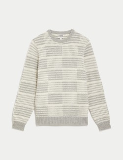 Merino Wool Rich Crew Neck Jumper with Cashmere