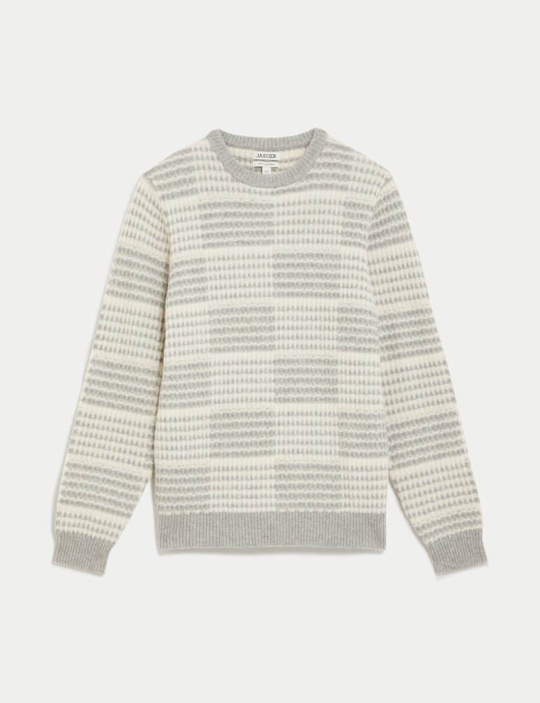 Merino Wool Rich Crew Neck Jumper with Cashmere