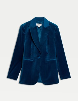 Velvet Tailored Single Breasted Blazer