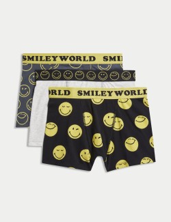 3pk Cotton with Stretch SmileyWorld™ Trunks (5-16 Yrs)