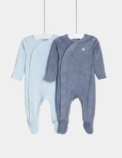 2pk Cotton Rich Sleepsuits (0-3 Yrs)