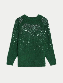 Sequin Crew Neck Jumper