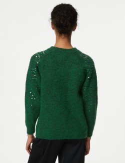 Sequin Crew Neck Jumper