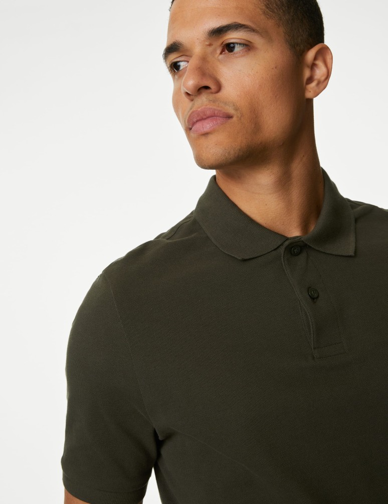 Pure Cotton Pique Polo Shirt