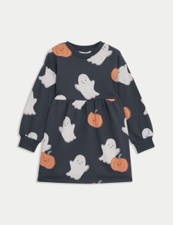 Cotton Rich Ghost and Pumpkin Dress (2-8 Yrs)