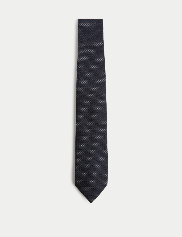 Slim Textured Pure Silk Tie