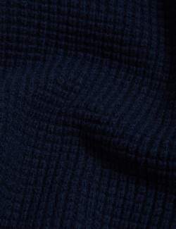 Merino Wool Rich Half Zip Jumper with Cashmere