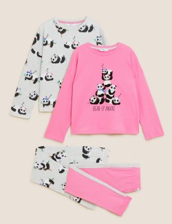 2pk Cotton Rich Panda Pyjamas
