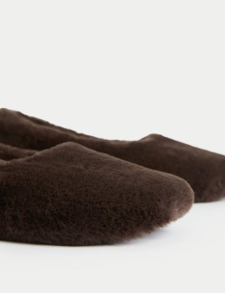 Faux Fur Ballerina Slippers