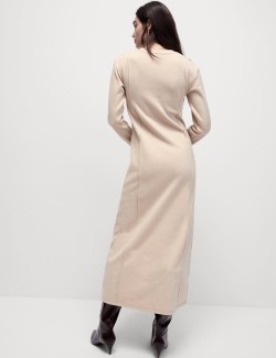 Jersey Round Neck Midi Column Dress