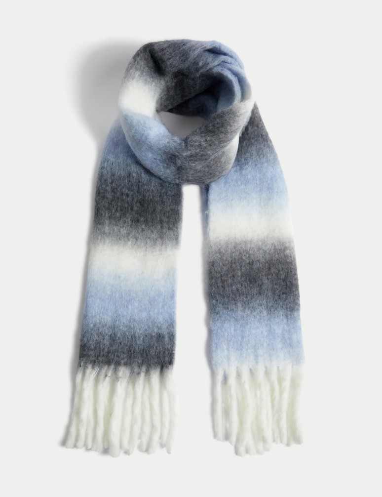 Striped Scarf with wool