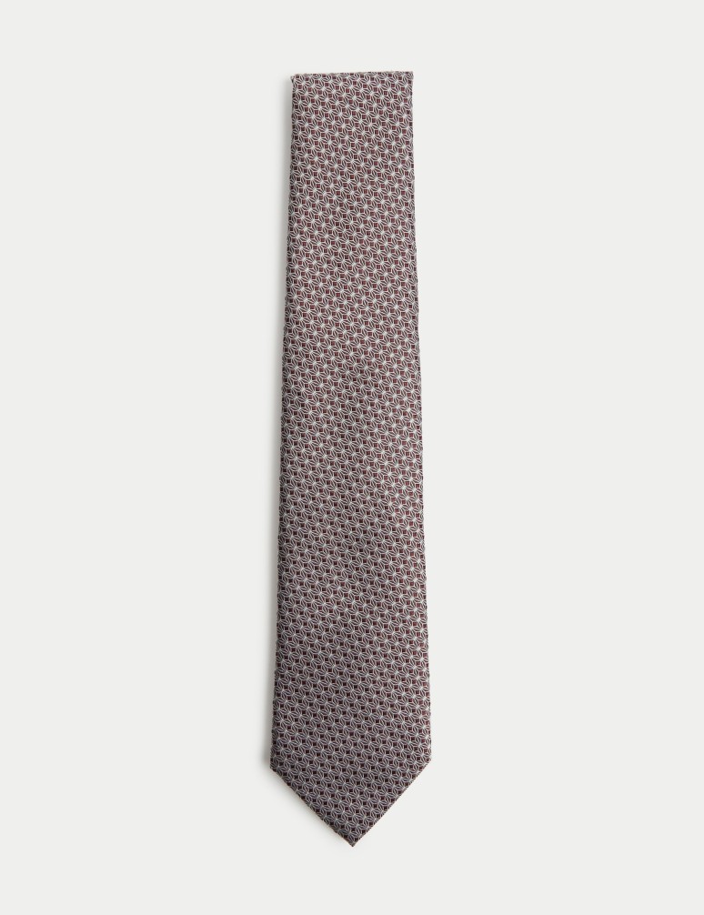 Geometric Pure Silk Tie