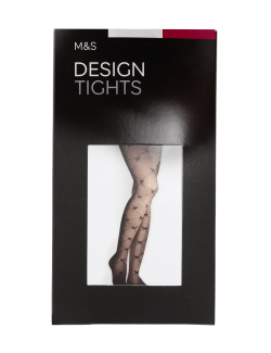 Sheer Bow Diamond Tights