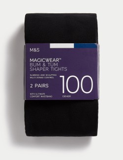 2pk 100 Denier Magicwear™ Opaque Tights