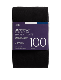 2pk 100 Denier Magicwear™ Opaque Tights