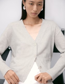 Pure Cashmere V-Neck Button Front Cardigan