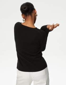 Pure Cashmere Textured Crew Neck Jumper