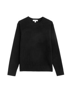 Pure Cashmere Textured Crew Neck Jumper