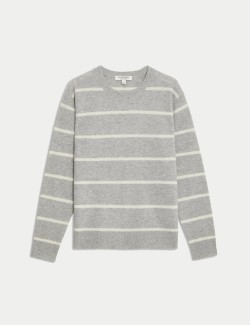 Pure Cashmere Striped Crew Neck Jumper