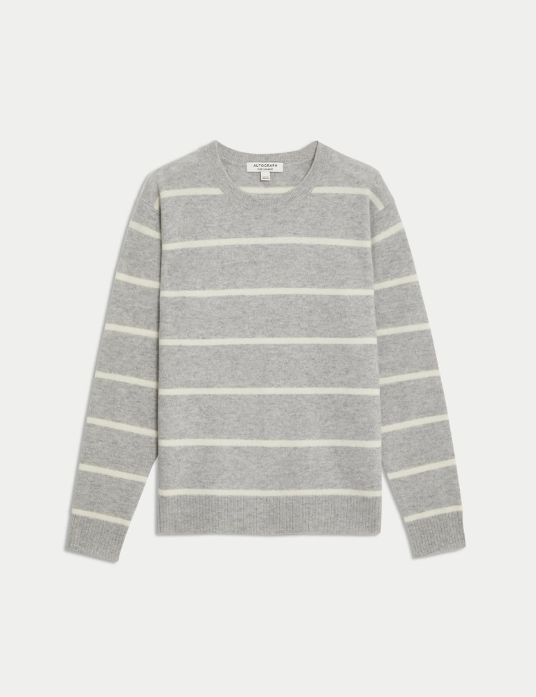 Pure Cashmere Striped Crew Neck Jumper