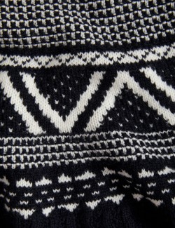 Pure Lambswool Fair Isle Funnel Neck Jumper