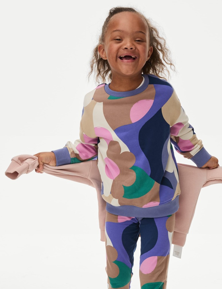 Cotton Rich Abstract Print Sweatshirt (2-8 Yrs)