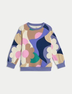 Cotton Rich Abstract Print Sweatshirt (2-8 Yrs)