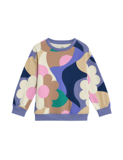 Cotton Rich Abstract Print Sweatshirt (2-8 Yrs)